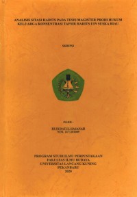 Analisis Sitasi Pada Tesis Magister Prodi Hukum Keluarga Konsentrasi Tafsir Hadits UIN Suska Riau