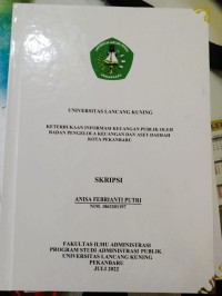 Keterbukaan informasi keuangan publik oleh badan pengelola keuangan dan aset daerah Kota Pekanbaru