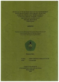 Penegakan Hukum Keamanan dan Ketertiban Masyarakat Kota Pekanbaru Oleh Tim Sabhara Polda Riau Berdasarkan Undang-Undang Nomor 2 Tahun 2002 Tentang Kepolisian Negara Republik Indonesia