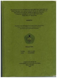 Pelaksanaan Tugas Oditur Pada Oditurat Militer 1-03 Pekanbaru Dalam Daerah Hukum Pengadilan Militer 1-03 Padang Berdasarkan Undang-Undang Nomor 31 Tahun 1997 Tentang Peradilan Militer