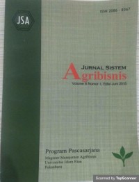 Jurnal sistem agribisnis ( vol.6 no 1, edisi Juni 2015)