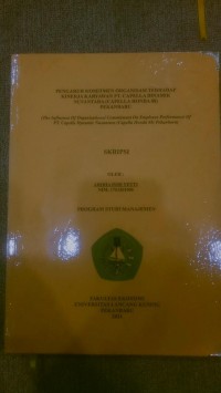 Pengaruh komitmen organisasi terhadap kinerja karyawan PT. Capella Dinamik Nusantara (Capella Honda 88) Pekanbaru