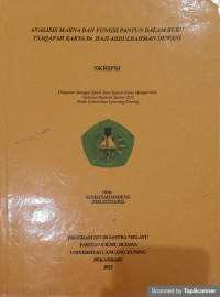 Analisis makna dan fungsi pantun dalam buku tsaqafah karya Dr. Haji Abdurrahman Dewani