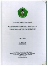 Evaluasi program pemberdayaan masyarakat berbasis rukun warga (pmbrw) dikelurahan Harjosari kecamatan Sukajadi Pekanbaru