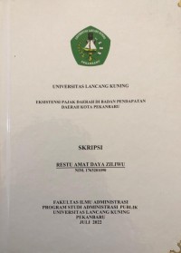 Eksistensi pajak daerah di Badan Pendapatan Daerah Kota Pekanbaru