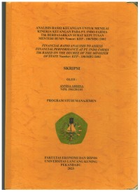 Analisis Rasio Keuangan Untuk Menilai Kinerja Keuangan Pada PT. Indo FarmaTbk Berdasaran Surat Keputusan Menteri BUMN Nomor : KEP-100/MBU/2002