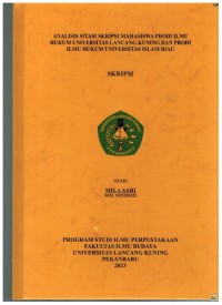 Analisis Sitasi Skripsi Mahasiswa Prodi Ilmu Hukum Universitas Lancang Kuning Dan Prodi Ilmu Hukum Universitas Islam Riau