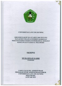 Implementasi PP.NO. 49 Tahun 2018 Tentang Manajemen Pegawai Pemerintah Dengan Perjanjian Kerja Oleh Kantor Regional XII Badan Kepegawaian Nasional Pekanbaru