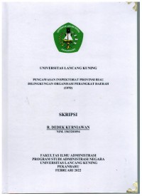 Pengawasan inspektorat provinsi Riau dilingkungan daerah (opd)