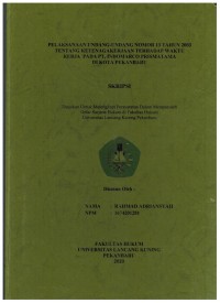 Pelaksanaan Undang-Undang Nomor 13 Tahun 2003 Tentang Ketenaga Kerjaan Terhadap Waktu Kerja Pada PT. Indomarco Prismatama di Kota Pekanbaru