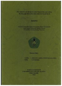 Pelaksanaan Putusan Pengadilan Tata Usaha Negara Oleh Badan Pertanahan Nasional Kota Pekanbaru Terkait Tumpang TindihHak Atas Tanah (Studi Kasus Putusan PTUN Nomor : 45/G/2016/PTUN-PBR)