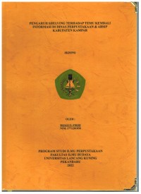 Pengaruh Shelving terhadap Temu Kembali Informasi di  Dinas Perpustakaan & Arsip Kabupaten Kampar