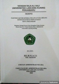 Faktor-faktor kinerja pegawai pada bidang konflik di dinas pertanahan kota Pekanbaru