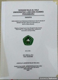 Implementasi progrma PKH bagi masyarakat miskin di kec. senapelan kota Pekanbaru