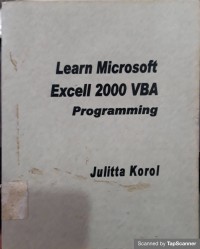 Learn microsoft excell 2000 vba programming
