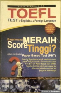 Toefl test of english as a foreign language