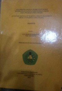 Analisis pelayanan pembuatan surat keterangan catatan kepolisian (skck) pada polresta pekanbaru
