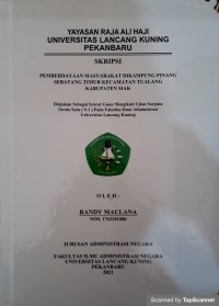 Pemberdayaan masyarakat di Kampung Pinang Sebatang Timur Kecamatan Tualang Kabupaten Siak