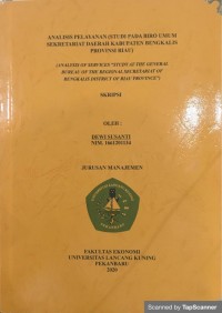 Image of Analisis Pelayanan (Studi Pada Biro Umum Sekretariat Daerah Kabupaten Bengkalis Provinsi Riau)
