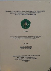 Prinsip kesetaraan antara pemegang franchise dengan penerima franchise menurut hukum kontrak Indonesia