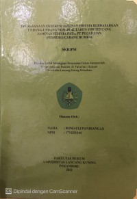 Pelaksanaan Eksekusi Jaminan Fidusia Berdasarkan Undang-Undang Nomor 42 Tahun 1999 Tentang Jaminan Fidusa Pada PT Pegadaian (Persero) Cabang Rumbai