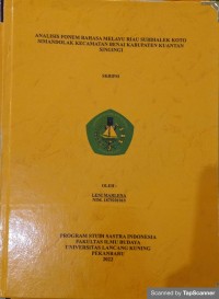 Image of Analisis fonem bahasa melayu Riau subdialek Koto Simondolak kecamatan Benai Kabupaten Kuantan Singingi