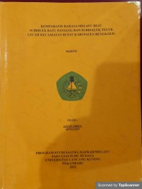 Komperatif bahasa Melayu Riau subdialek Batu panjang dan subdialek Teluk Lecah kec. RUpat Kab. Bengkalis