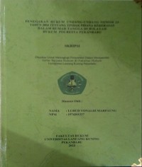 Penegakan hukum undang-undang nomor 23 tahun 2004 tentang tindak pidana kekerasan dalam rumah tangga di wilayah hukum polresta pekanbaru