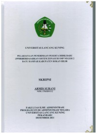 Pelaksanaan penerimaan peserta didik baru (ppdb) berdasarkan sistem zonasi di smp negeri 2 Batu Hampar kabupaten Rokan Hilir