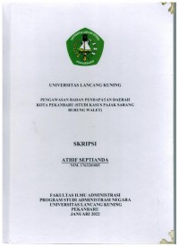Pengawasan badan pendapatan daerah kota Pekanbaru ( studi kasus pajak sarang burung walet )
