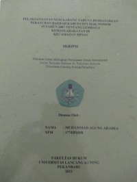 Pelaksanaan fungsi karang taruna berdasarkan peraturan daerah kabupaten Siak nomor 15 tahun 2007 tentang lembaga kemasyarakatan di kecamatan Minas