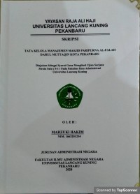 Tata kelola manajemen masjid paripurna al-falah darul muttaqin kota pekanbaru