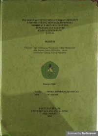 Pelaksanaan pengumpulan zakat menurut undang-undang republik indonesia nomor 23 tahun 2011 tentang pengelolaan zakat di kabupaten padang lawas