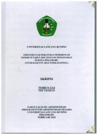 Implementasi peraturan pemerintah nomor 78 tahun 2015 tentang pengupahan di kota Pekanbaru ( studi kasus pt.Riau Perkasasteel)