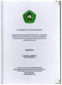 Transparansi dalam pengelolaan anggaran pendapatan dan belanja kampung ( apbkam) di kampung Tualang kecamatan Tualang kabupaten Siak
